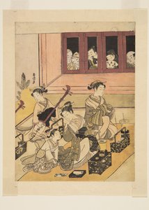 The Watchers and the Watched (træblok i farver) af Suzuki Harunobu
