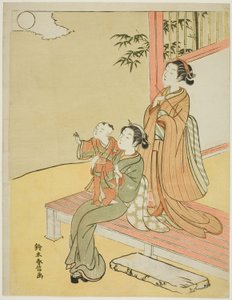 At se månen af Suzuki Harunobu