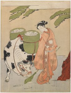 Visuel parodi på en oksehyrde af Suzuki Harunobu