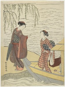 Kvinder på vej fra en båd, ca. 1767 af Suzuki Harunobu