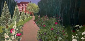 Fenton House Garden, 2025 (æggetempera på træpanel) af Suzy Fasht