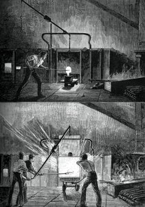 Puddlers at work, c1880.