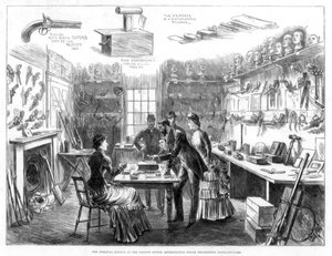 The Criminal Museum at the Convict Office, Metropolitan Police Department, London, 1883.