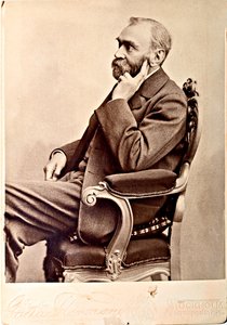Alfred Nobel (1833-1896), af Atelier Florman, Stockholm. Albumin foto