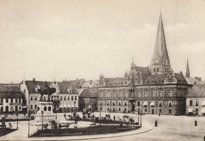 Sverige / Sverige: Skåne, Malmø, Stortorget og Radhuset (s/h foto) af Swedish Photographer