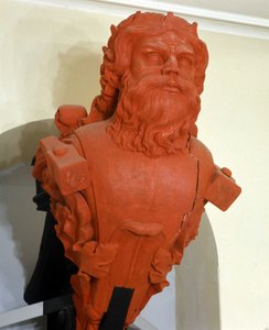 Figur af den svenske korvet Thor, opkaldt efter den skandinaviske guddom. Dens symbol er hammeren. Bygget i 1841. Marinmuseum Karlskrona, Sverige. af Swedish School