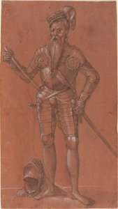 En mand i rustning af Swiss 16th Century