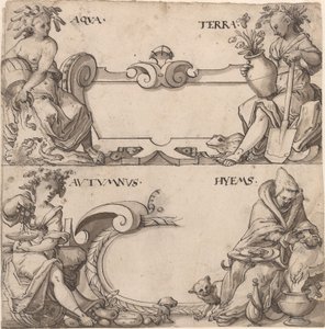 Vand og Jord/Efterår og Vinter af Swiss 16th Century