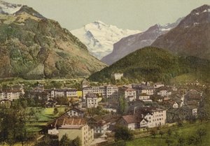 Berner Oberland: Interlaken, total visning (farvet foto) af Swiss Photographer