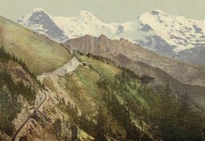 Berner Oberland: Schynige Platte, jernbanelinje (farvet foto) af Swiss Photographer