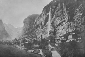 Lauterbrunnen, Cascade du Staubbach (s/h-billede) af Swiss Photographer