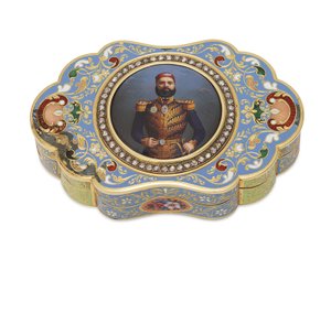 Guldæske med emaljeret portræt af vicekonge Abbas I af Egypten, ca. 1820 (guld, emalje og diamanter) af Swiss School