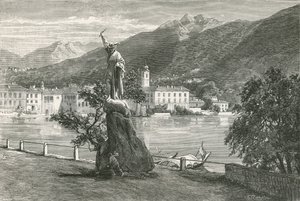 Lugano, med statuen af Tell af Vela af Swiss School