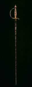 Small-Sword, ca. 1790-1800 (guld med blå gennemskinnelig emalje, ætset, blågjort og forgyldt stål) af Swiss School