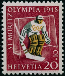 Frimærke til minde om vinter-OL i 1948