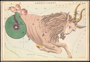 Capricornus, ca. 1825 (kort, papir, væv) af Sydney Hall