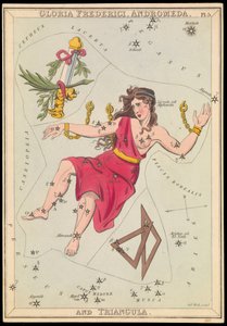 Gloria Frederich, Andromeda og Triangula, ca. 1825 (kort, papir, væv) af Sydney Hall