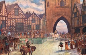 Besøg af King James I i Chester, 1617 e.Kr af Sydney Herbert