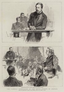 Parnell-kommissionen ved Royal Courts of Justice (gravering)