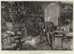 H R H Prinsen af Wales i sit studie i Marlborough House af Sydney Prior Hall