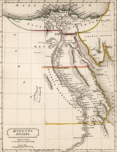 Kort over Aegyptus Antiqua (det gamle Egypten), tegnet og indgraveret af Sydney Hall, ca. 1826