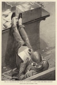 A.J. Balfour i Underhuset, en udtalelse fra pressetribunen af Sydney Prior Hall