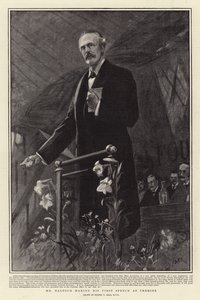 Balfour holder sin første tale som premierminister af Sydney Prior Hall