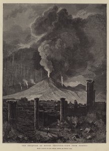 Vesuvens udbrud, udsigt fra Pompeii af Sydney Prior Hall