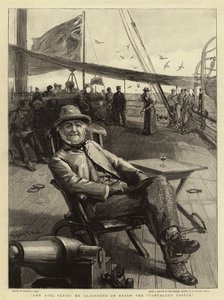 Festerne i Kiel, Gladstone om bord på Tantallon Castle af Sydney Prior Hall