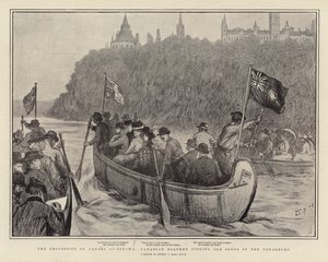 Kanooptoget ved Ottawa, canadiske bådsmænd synger gamle rejsesange af Sydney Prior Hall