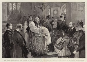 Den kongelige dåb, navngivning af hertugens anden søn i kirken St Mary, Sandringham