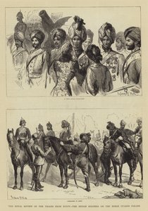 Den kongelige anmeldelse af tropperne fra Egypten, de indiske soldater på hestevagtparaden