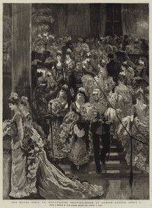 Det kongelige besøg i Irland, tegnestuen på Dublin Castle, 9. april af Sydney Prior Hall