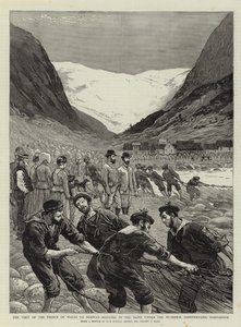 Prinsen af Wales besøg i Norge, slæbende i Seinen under Buarbrae, Sandvenvand, Hardanger af Sydney Prior Hall