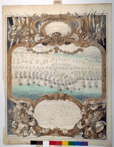 Søslag givet nær Agouste, den 22. april 1676 (sort blæk & kortpen med akvarel på papir) af Sylvain Bonnet