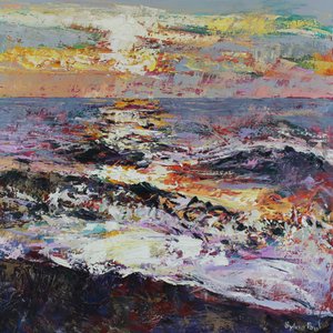 Breaking Dawn, 2021 (olie på lærred) af Sylvia Paul