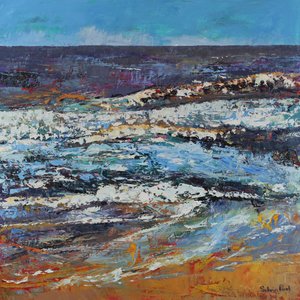 Frothy Shore, 2021 (olie på lærred) af Sylvia Paul