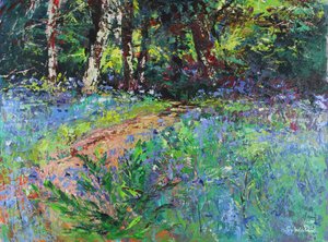 Woodland Wander, 2021 (olie på lærred) af Sylvia Paul