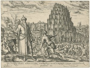 Toren van Babel Figurer og billeder af bøger (serietitel) af Symon Novelanus (attributed to)