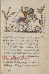 Tilføje. 18866, f.138v A Red-Robed Horseman, illustration fra 