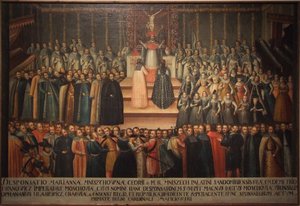 Forlovelsen in absentia af Marina Mniszech og False Demetrius i Krakow den 12. november 1605, jarl af Szymon Boguszowicz