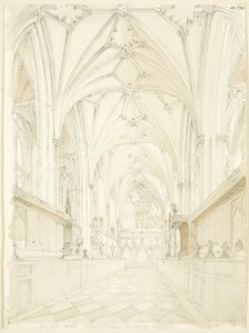 Kor fra Bristol Cathedral ser mod øst af T.H. Clarke