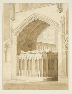 Robert Fitzhardings grav, død 1170, i Bristol Cathedral (blyant og akvarel på papir) af T.H. Clarke