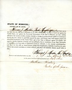 Loyalitetsed af Thomas J. Madden fra Missouri, St. Louis amt af T.J. Madden