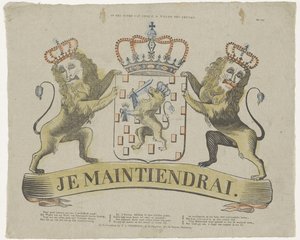 På våbenskjoldet af hans K. M. Willem den Eersteen (titel på objekt) af T.L. Thompson