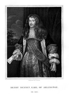 Henry Bennet, 1. jarl af Arlington, engelsk statsmand, 1828.
