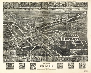 Fugleperspektiv af Emporia, Virginia 1907. af T. M. Fowler