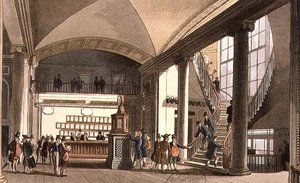 Auktionsmarkedets sal af T. and Pugin A.C. Rowlandson