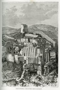 Klosteret Mar-Saba (Mar Saba) (Palæstina). Taylors gravering, for at illustrere historien om nutidens Syrien, af M. Lortet, dekan ved det medicinske fakultet i Lyon, med ansvar for en videnskabelig mission af Ministeriet for Offentlig Undervisning, offentl
