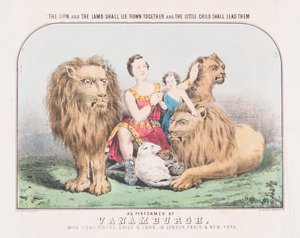Løven og lammet skal ligge sammen og det lille barn skal lede dem, ca. 1840 (akvarel på papir) af T. W. Strong